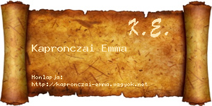 Kapronczai Emma névjegykártya