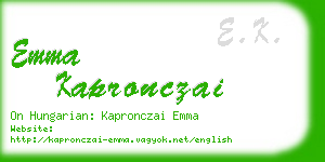 emma kapronczai business card